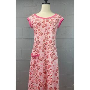 Vtg 60s "The Lilly" Hibiscus Print Lilly Pulitzer Jersey Knit Dress Maxi Med Lg
